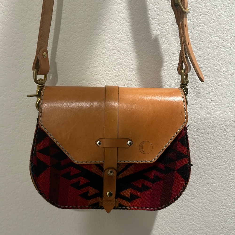 Handcrafted Leather & Wool Purse
